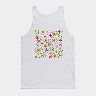 flower meadow colourful blooming blossom tendril floral pattern Tank Top